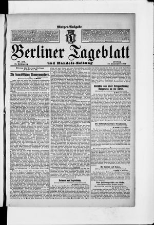 Berliner Tageblatt und Handels-Zeitung vom 27.09.1912
