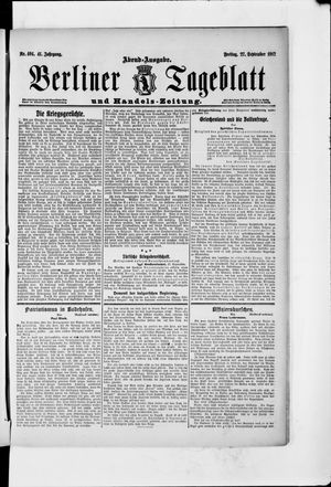 Berliner Tageblatt und Handels-Zeitung vom 27.09.1912