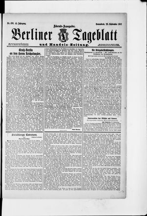 Berliner Tageblatt und Handels-Zeitung vom 28.09.1912