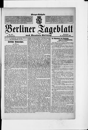Berliner Tageblatt und Handels-Zeitung vom 29.09.1912