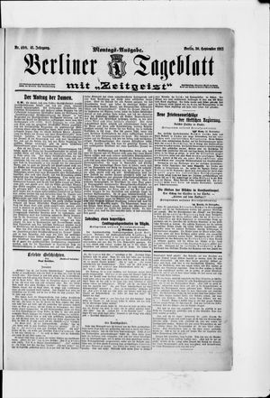 Berliner Tageblatt und Handels-Zeitung on Sep 30, 1912