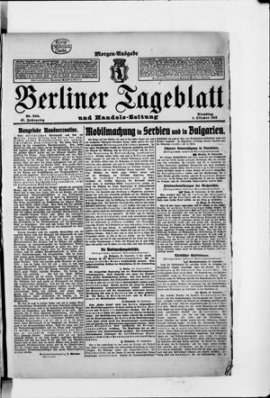 Berliner Tageblatt und Handels-Zeitung vom 01.10.1912