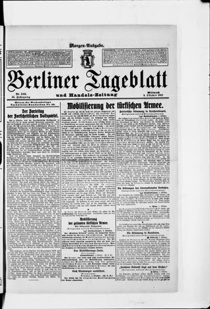 Berliner Tageblatt und Handels-Zeitung on Oct 2, 1912