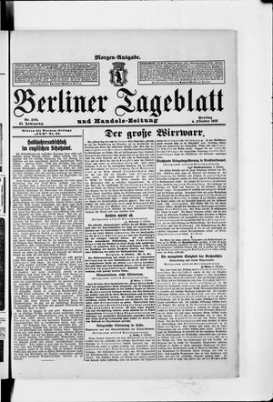 Berliner Tageblatt und Handels-Zeitung vom 04.10.1912