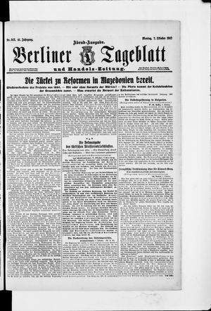 Berliner Tageblatt und Handels-Zeitung vom 07.10.1912