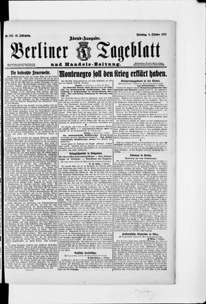 Berliner Tageblatt und Handels-Zeitung vom 08.10.1912