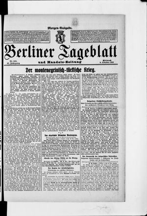 Berliner Tageblatt und Handels-Zeitung vom 09.10.1912