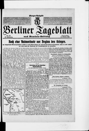 Berliner Tageblatt und Handels-Zeitung vom 09.10.1912