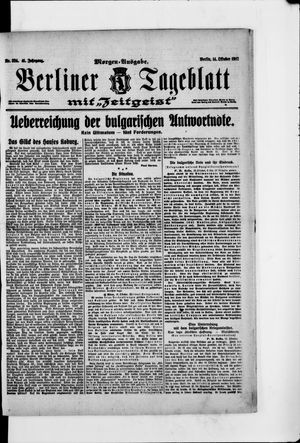 Berliner Tageblatt und Handels-Zeitung vom 14.10.1912