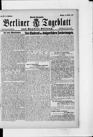 Berliner Tageblatt und Handels-Zeitung vom 14.10.1912