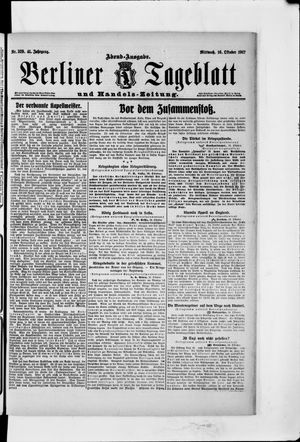 Berliner Tageblatt und Handels-Zeitung vom 16.10.1912
