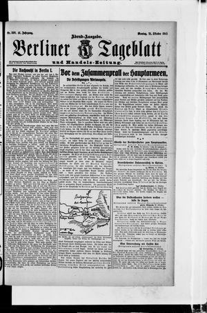 Berliner Tageblatt und Handels-Zeitung vom 21.10.1912