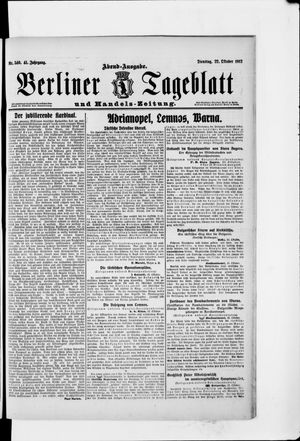 Berliner Tageblatt und Handels-Zeitung vom 22.10.1912