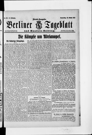 Berliner Tageblatt und Handels-Zeitung vom 24.10.1912