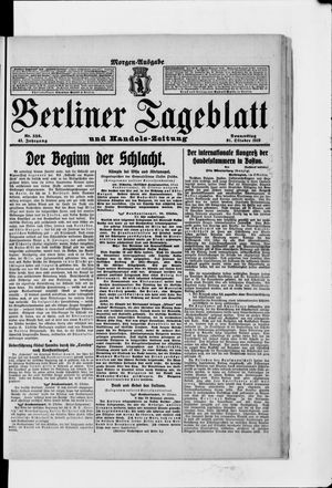 Berliner Tageblatt und Handels-Zeitung vom 31.10.1912