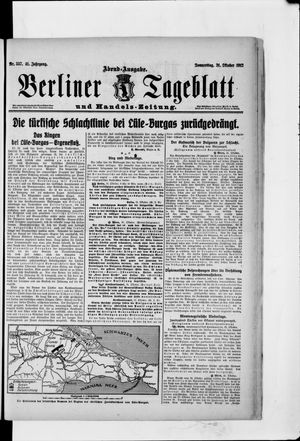 Berliner Tageblatt und Handels-Zeitung vom 31.10.1912