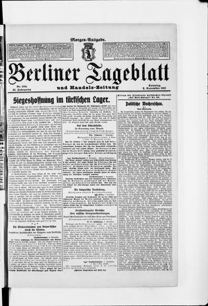 Berliner Tageblatt und Handels-Zeitung on Nov 3, 1912