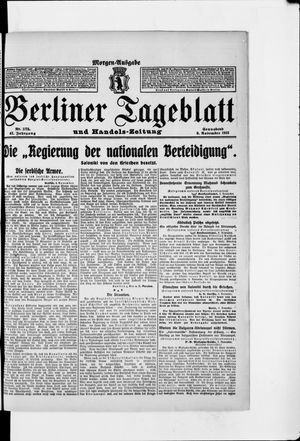 Berliner Tageblatt und Handels-Zeitung vom 09.11.1912