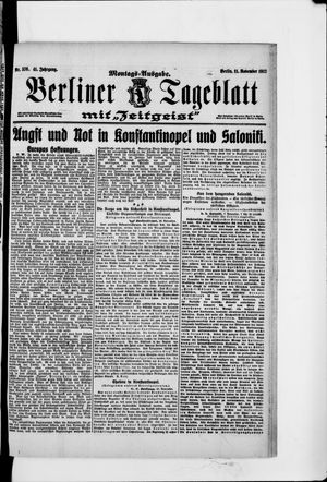 Berliner Tageblatt und Handels-Zeitung vom 11.11.1912