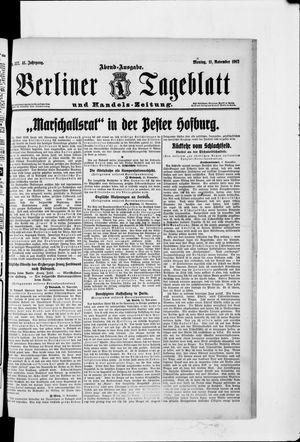 Berliner Tageblatt und Handels-Zeitung vom 11.11.1912