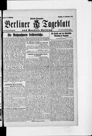 Berliner Tageblatt und Handels-Zeitung vom 12.11.1912