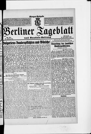 Berliner Tageblatt und Handels-Zeitung vom 13.11.1912