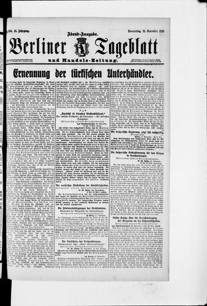 Berliner Tageblatt und Handels-Zeitung vom 21.11.1912