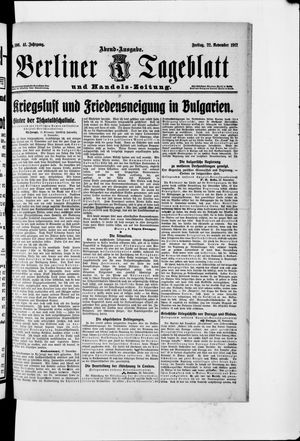 Berliner Tageblatt und Handels-Zeitung vom 22.11.1912