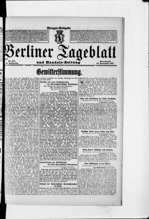 Berliner Tageblatt und Handels-Zeitung vom 23.11.1912