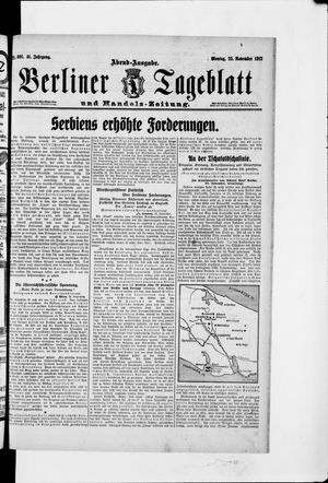 Berliner Tageblatt und Handels-Zeitung vom 25.11.1912