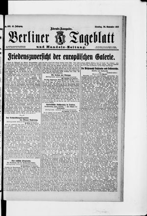 Berliner Tageblatt und Handels-Zeitung vom 26.11.1912