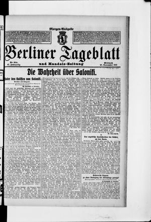 Berliner Tageblatt und Handels-Zeitung vom 27.11.1912