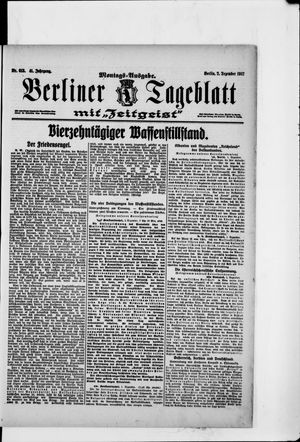 Berliner Tageblatt und Handels-Zeitung vom 02.12.1912