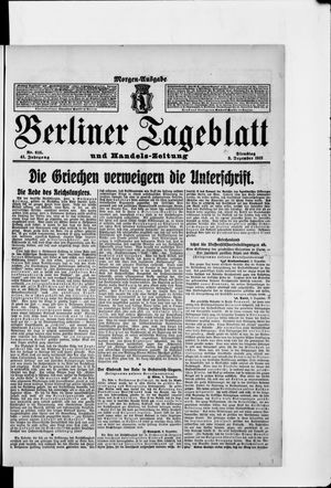 Berliner Tageblatt und Handels-Zeitung vom 03.12.1912