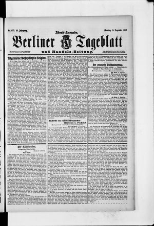 Berliner Tageblatt und Handels-Zeitung vom 09.12.1912