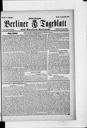 Berliner Tageblatt und Handels-Zeitung on Dec 13, 1912