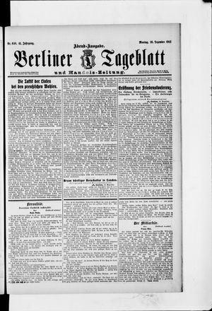 Berliner Tageblatt und Handels-Zeitung on Dec 16, 1912