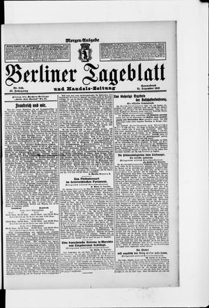 Berliner Tageblatt und Handels-Zeitung on Dec 21, 1912