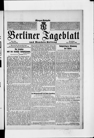 Berliner Tageblatt und Handels-Zeitung vom 24.12.1912