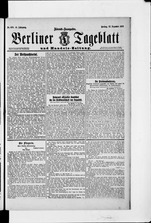 Berliner Tageblatt und Handels-Zeitung vom 27.12.1912