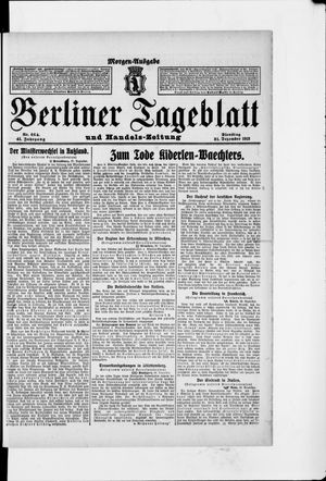 Berliner Tageblatt und Handels-Zeitung vom 31.12.1912