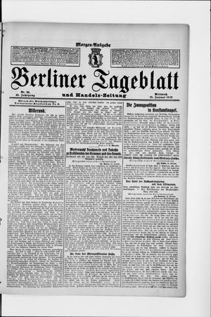 Berliner Tageblatt und Handels-Zeitung vom 15.01.1913