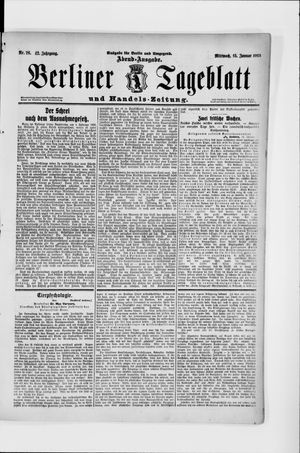 Berliner Tageblatt und Handels-Zeitung on Jan 15, 1913