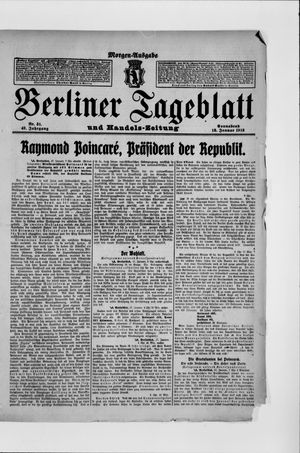 Berliner Tageblatt und Handels-Zeitung vom 18.01.1913