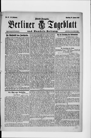 Berliner Tageblatt und Handels-Zeitung on Jan 21, 1913