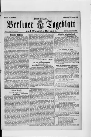 Berliner Tageblatt und Handels-Zeitung vom 23.01.1913