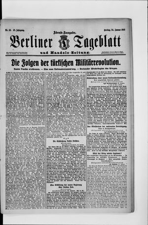 Berliner Tageblatt und Handels-Zeitung on Jan 24, 1913