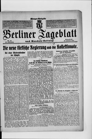 Berliner Tageblatt und Handels-Zeitung vom 25.01.1913