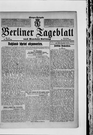 Berliner Tageblatt und Handels-Zeitung vom 26.01.1913