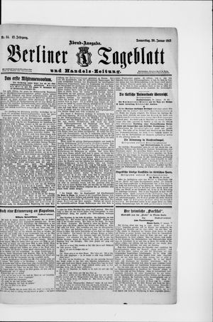 Berliner Tageblatt und Handels-Zeitung on Jan 30, 1913